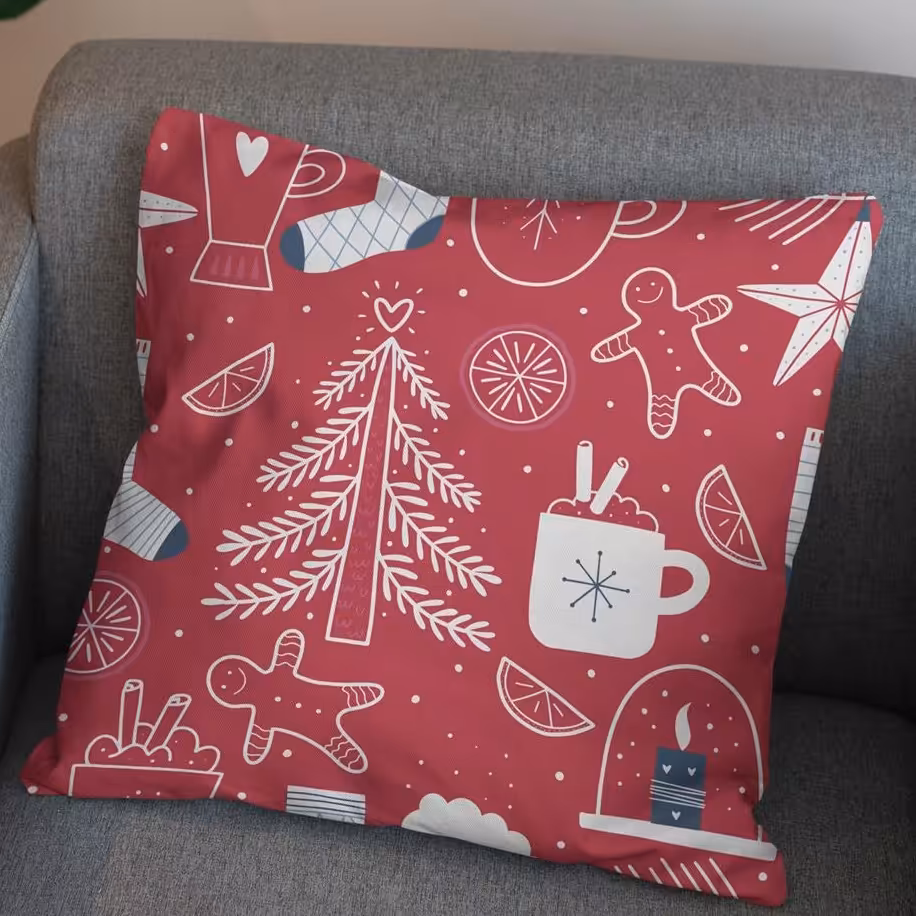 کوسن کریسمسی 40 در 40 با رویه مخمل