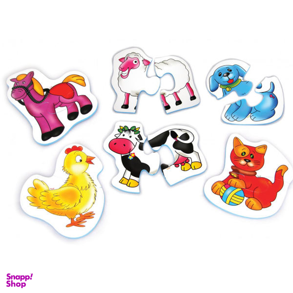 پازل دو تکه گلدونه مدل پازل شناخت حیوانات مزرعه کد z3