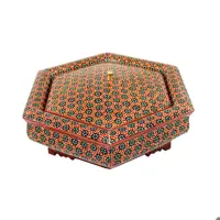 شکلات خوری 6 ضلعی توراش خاتم کاری مدل ستاره ایی ساده(گارانتی 120 ماهه)