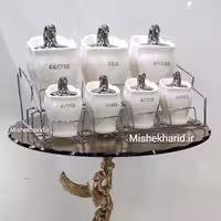 سرویس جاادویه و پاسماوری 7پارچه مدل قو همراه با پایه درب نقره