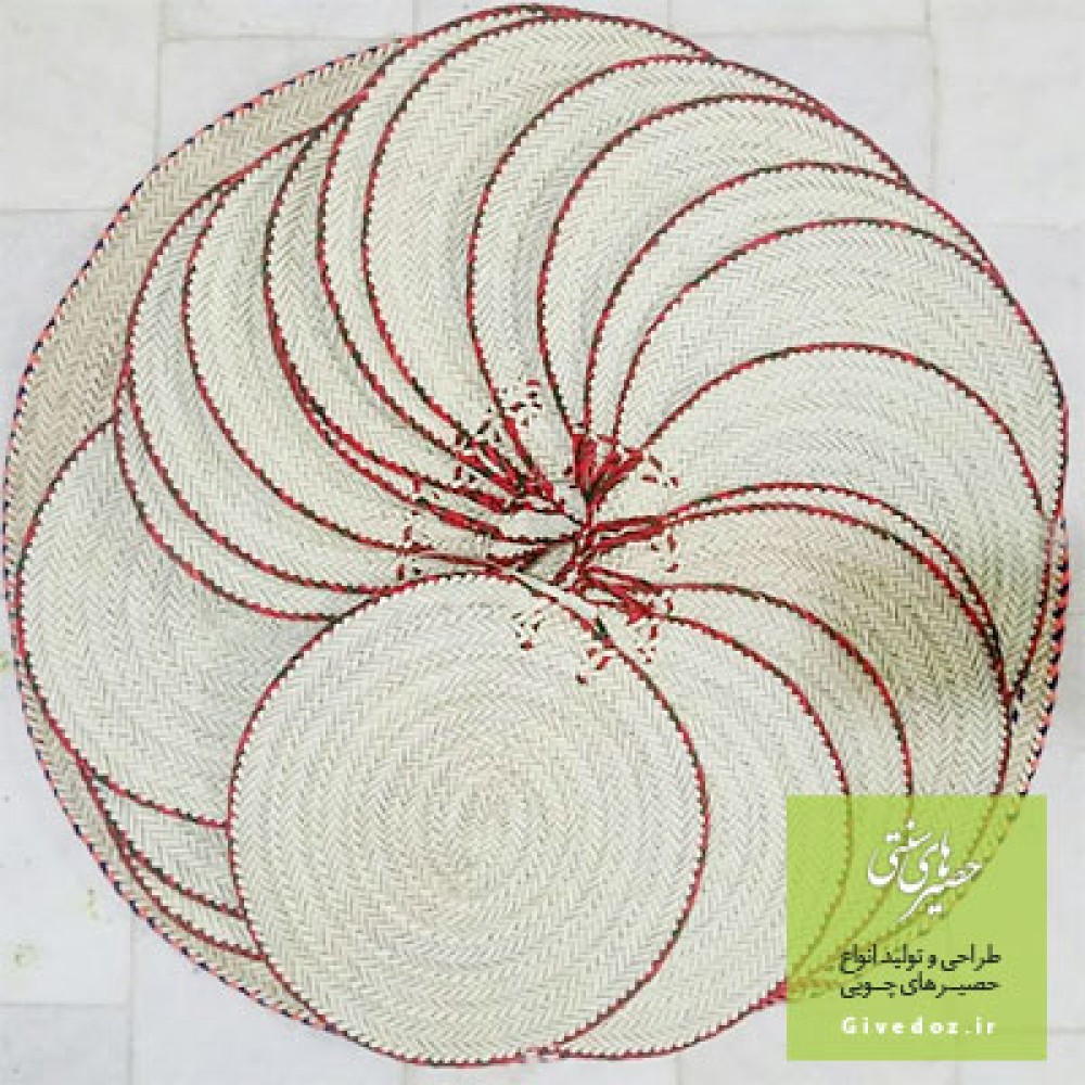 زیر بشقابی و زیر قابلمه ای در سه سایز  ساده و گلدار حصیری که  مدل و رنگ کار با سلیقه مشتری انجام میشه  
