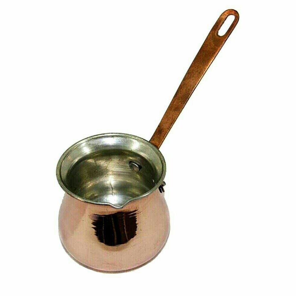 قهوه جوش دسته مسی درجه1 سایز1قطر:7.5سانتی