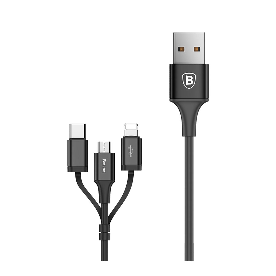 قیمت و خرید کابل 1.2 متری سه سر بیسوس مدل Excellent 3-in-1 CA3IN1-ZY01 | یاس ارتباط