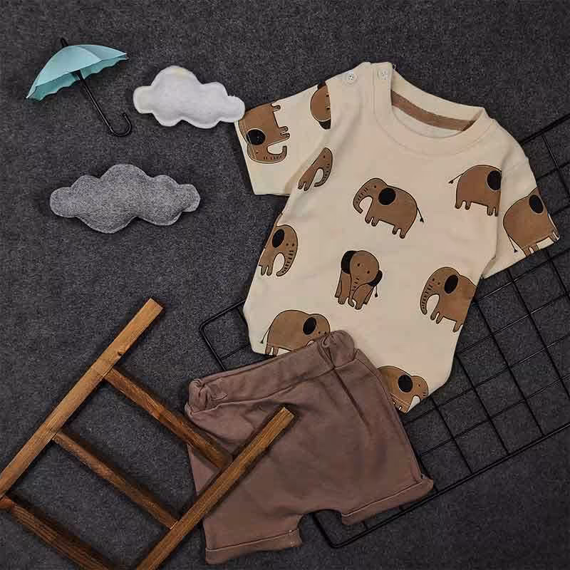 تیشرت و شلوارک پسرانه نوزادی سایز 3تا18ماه