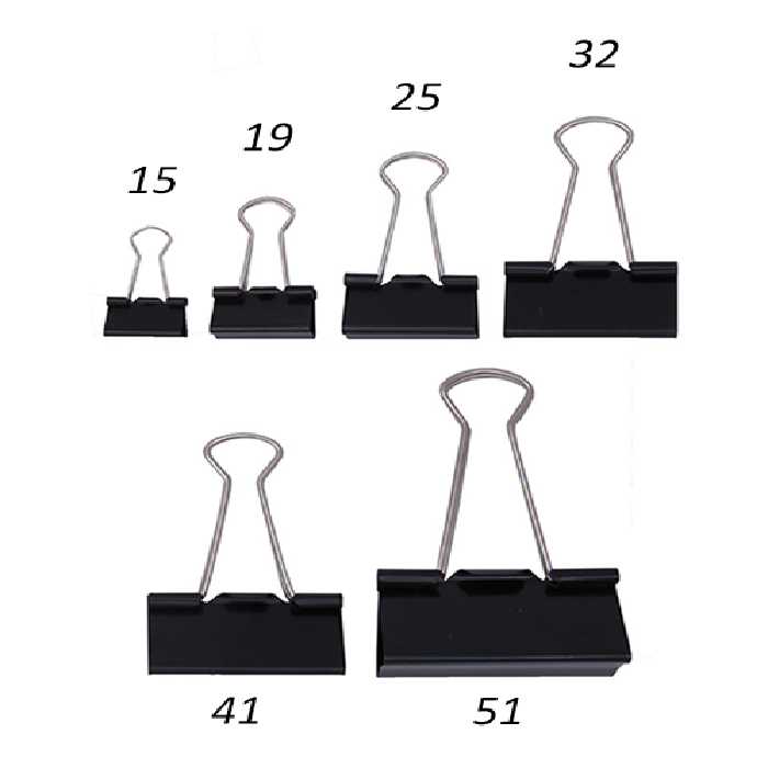 گیره  دوبل  مشکی نمره 51(بسته12عددی)