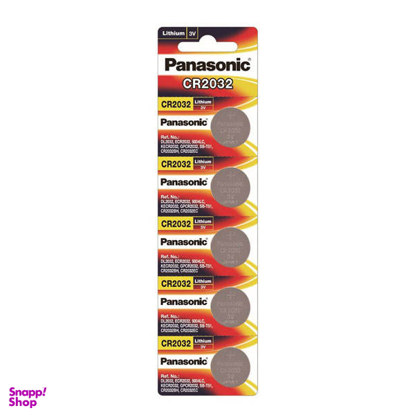 باتری سکه ای پاناسونیک مدل CR2032 بسته 5 عددی