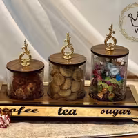 پا سماوری 3 تایی شیشه آبگز