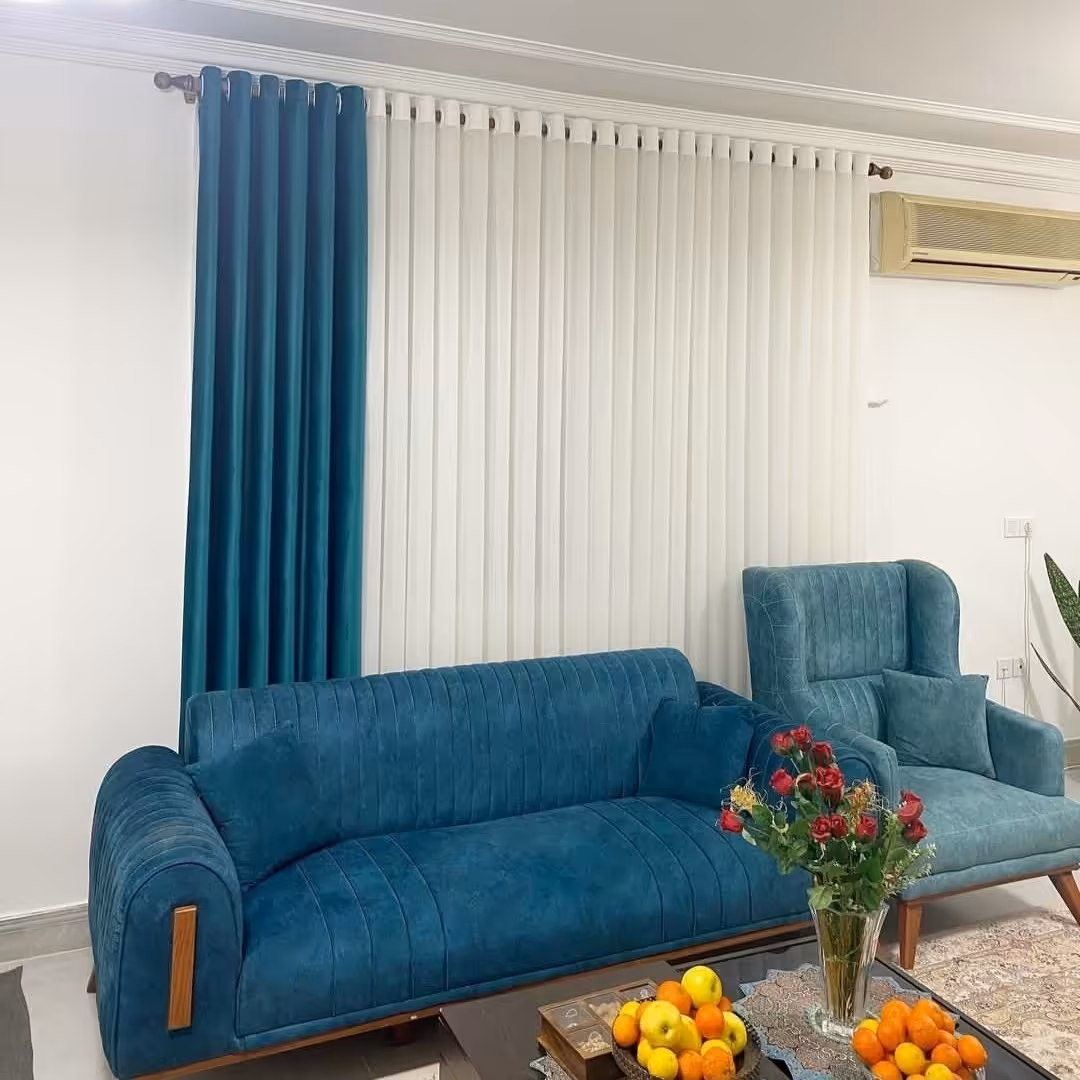 پرده پذیرایی ساده و بسیارشیک با قیمت مناسب  و درجه یک ترین نوع پرده