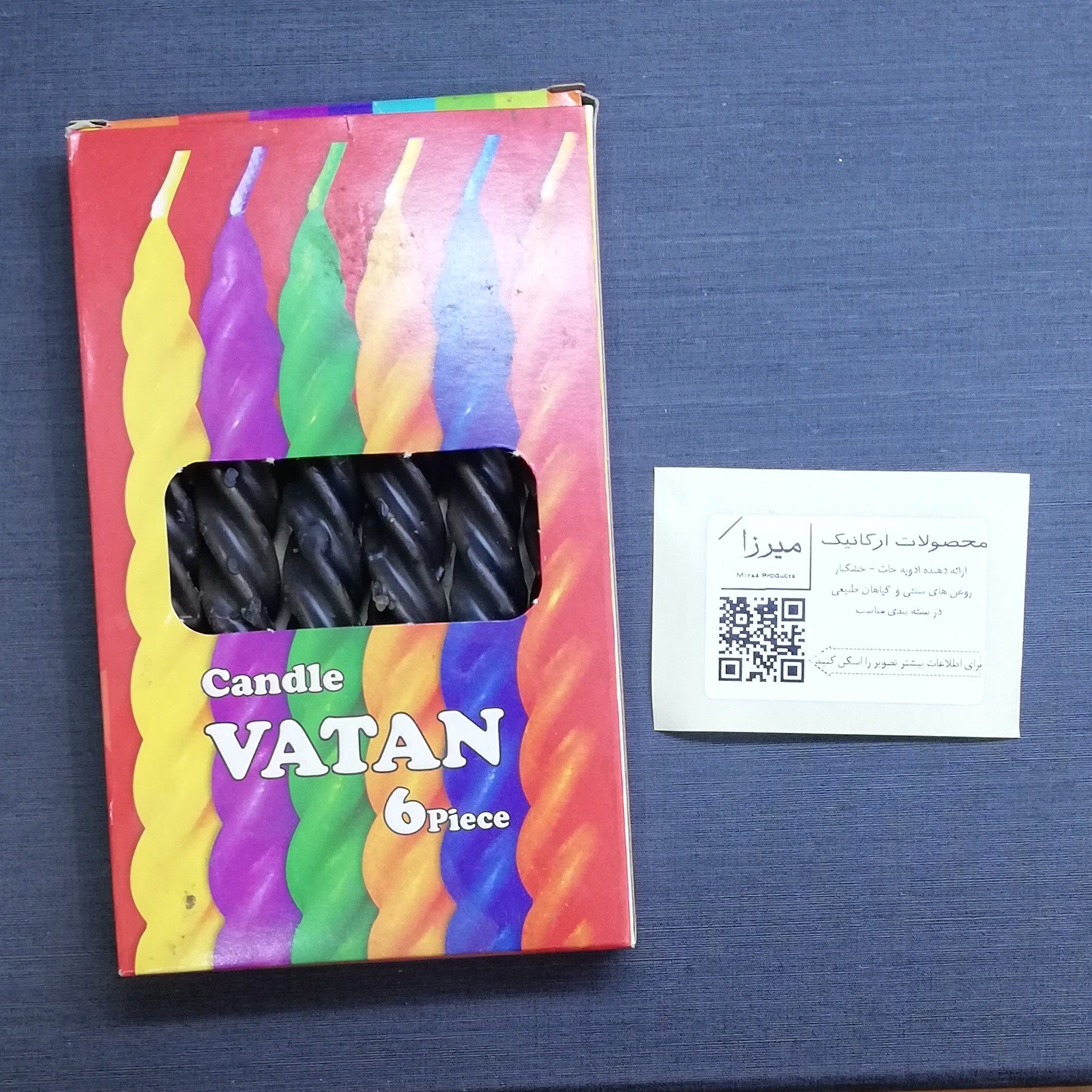 شمع 10 سانتی مدل پیچ رنگ مشکی بسته 6 عددی