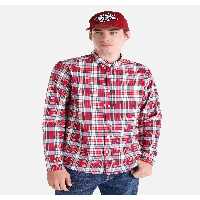 پیراهن / بلوز دکمه دار قرمز مردانه آستین بلند Slim Fit Square Colin’s