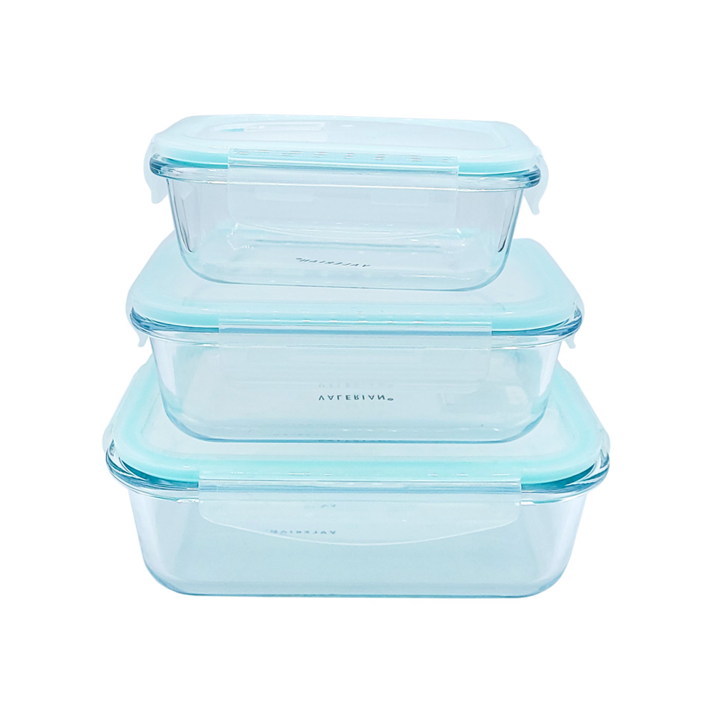 ظرف نگهدارنده 3 تکه مستطیل سوپاپ دار والرین مدل HZ9890