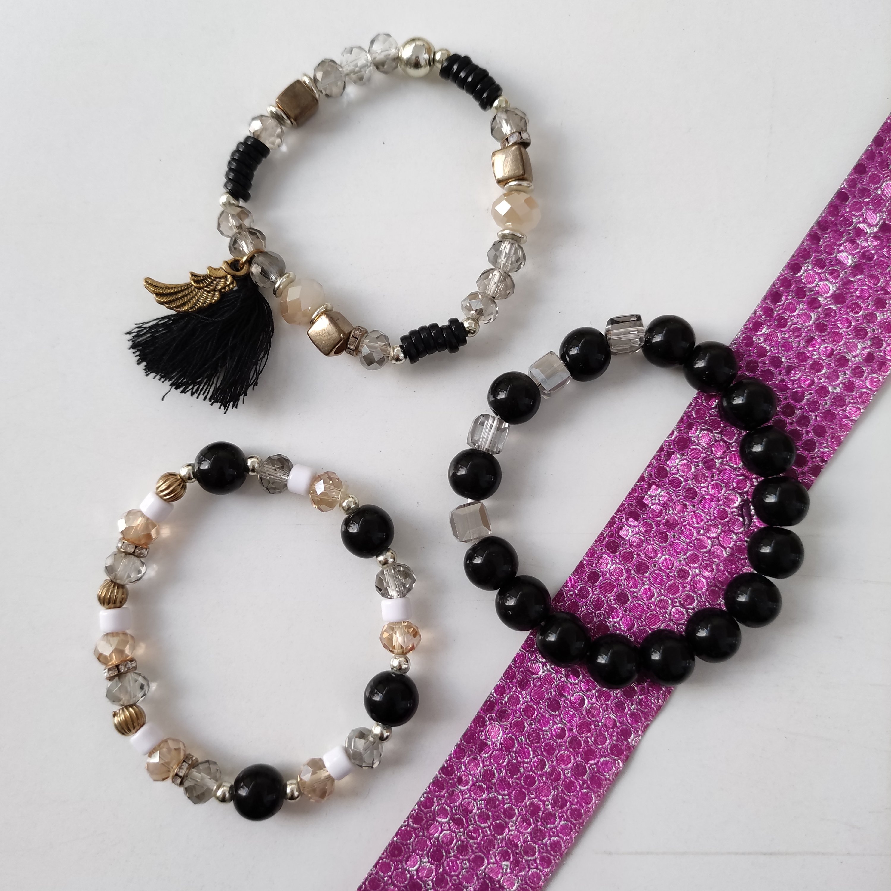 دستبند ست سه تایی در رنگ های متنوع