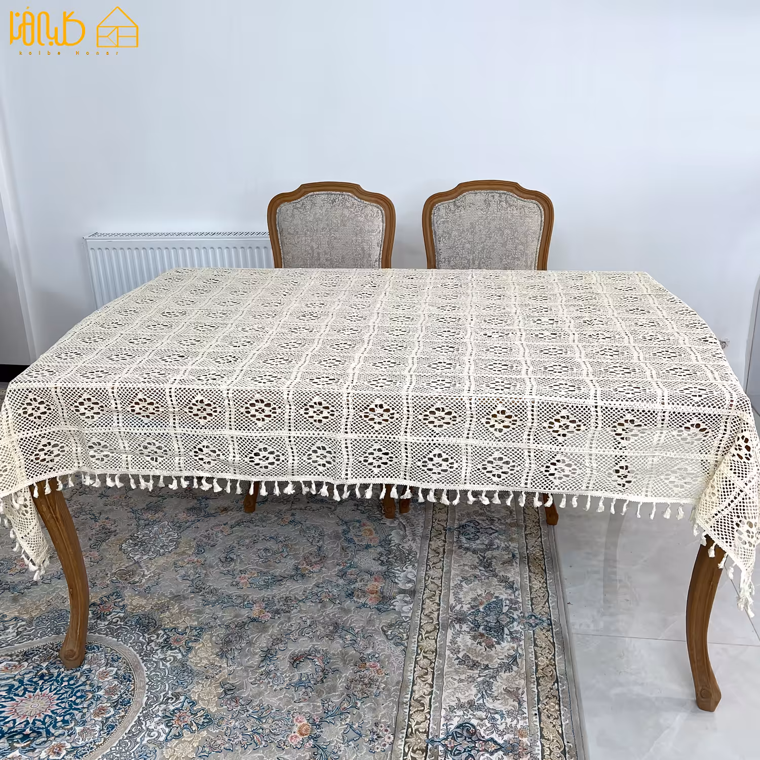 رومیزی قلاب بافی ترک مستطیل