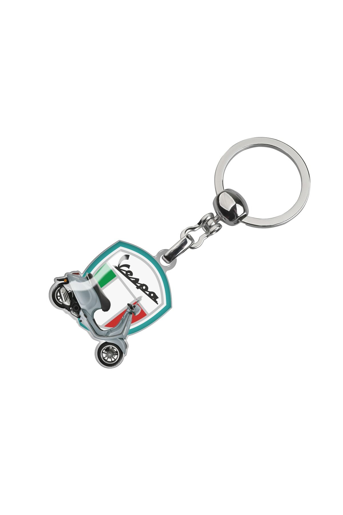 جاسوئیچی موتورسیکلت خاکستری VESPA MOTORCYCLES MOTORCYCLE DROP LABEL KEYCHAIN روشن Modül