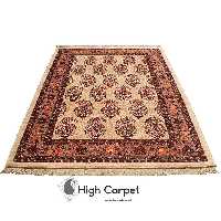 فرش دستبافت 6 متری قشقایی کرم رنگ نقشه بته کد 0244