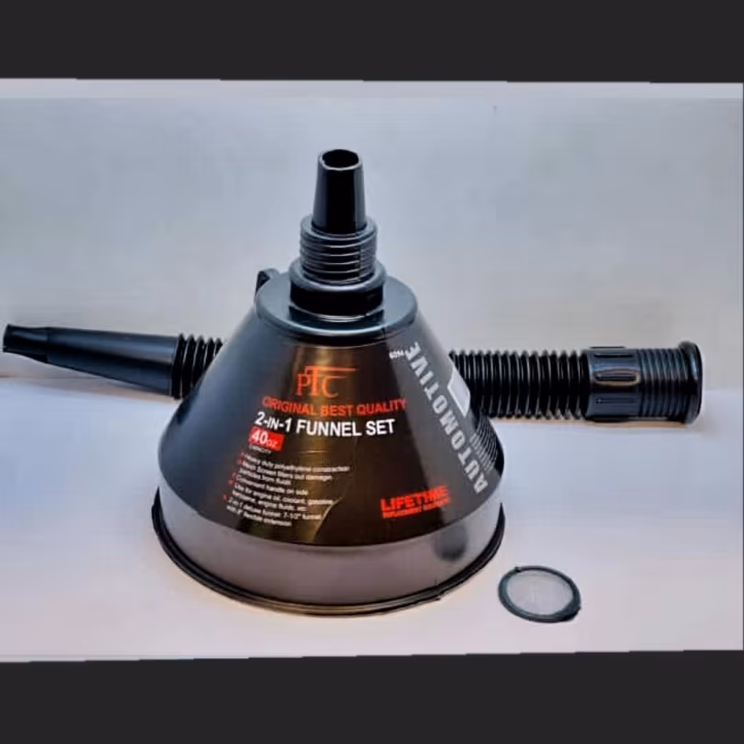 قیف سه تیکه - توری دار  - دهنه قیف . 16 سانتی متر - ارتفاع قیف  17 سانتی متر - طول لوله  35سانتی متر - قیف دسته دارد