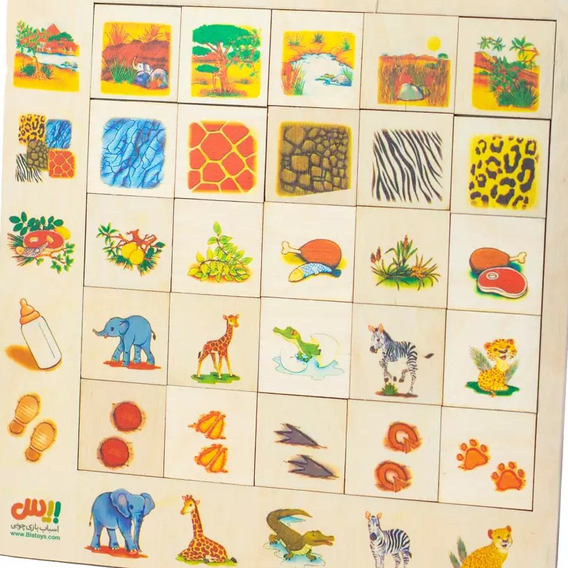 پازل بازی محور هوش دارای 25 قطعه ویژه 4 تا 6 سال چوب و رنگ استاندارد کودک