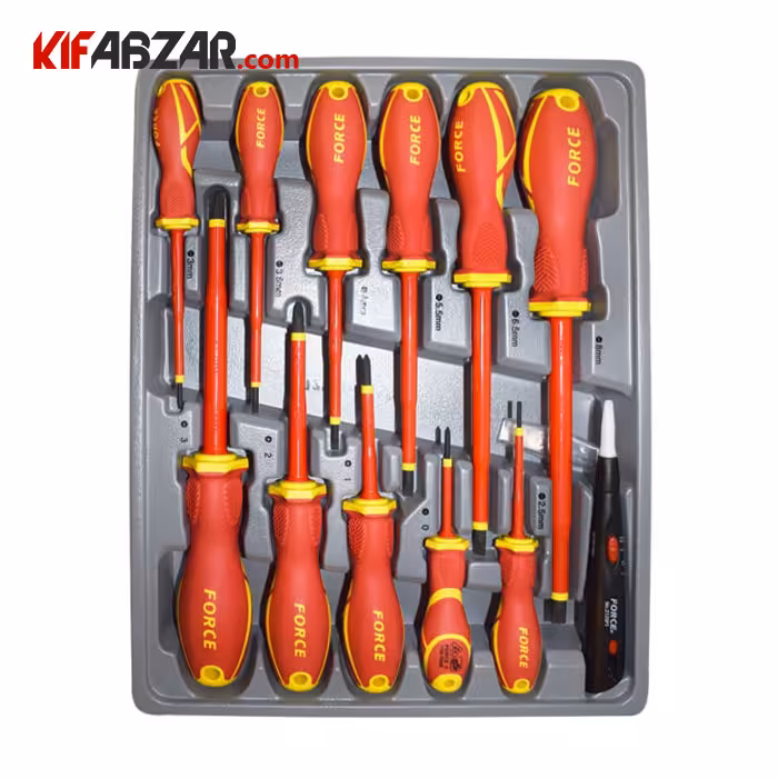 ست پیچ گوشتی دوسو و چهارسو 12 عددی فورس مدل 2125N