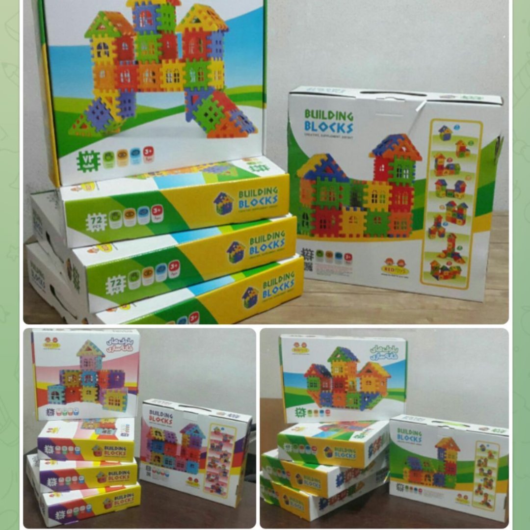 بلوک های خانه سازی 60 قطعه، مناسب سن 3 سال تا 7 سال 
