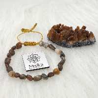 دستبند سنگ پیترسیت طبیعی تراش استوانه نامنظم سایز 7. PIETERSITE