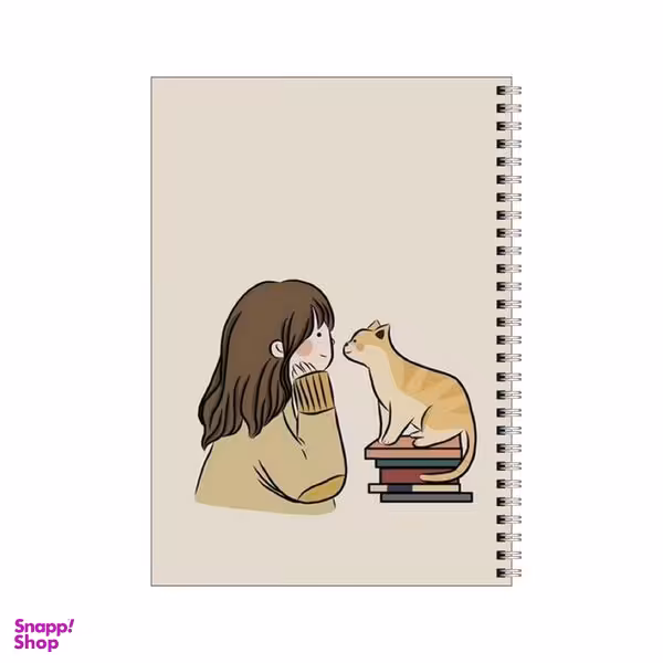 دفتر مشق 100 برگ بامبیلیپ طرح گربه و کتاب و دختر کد 8772768