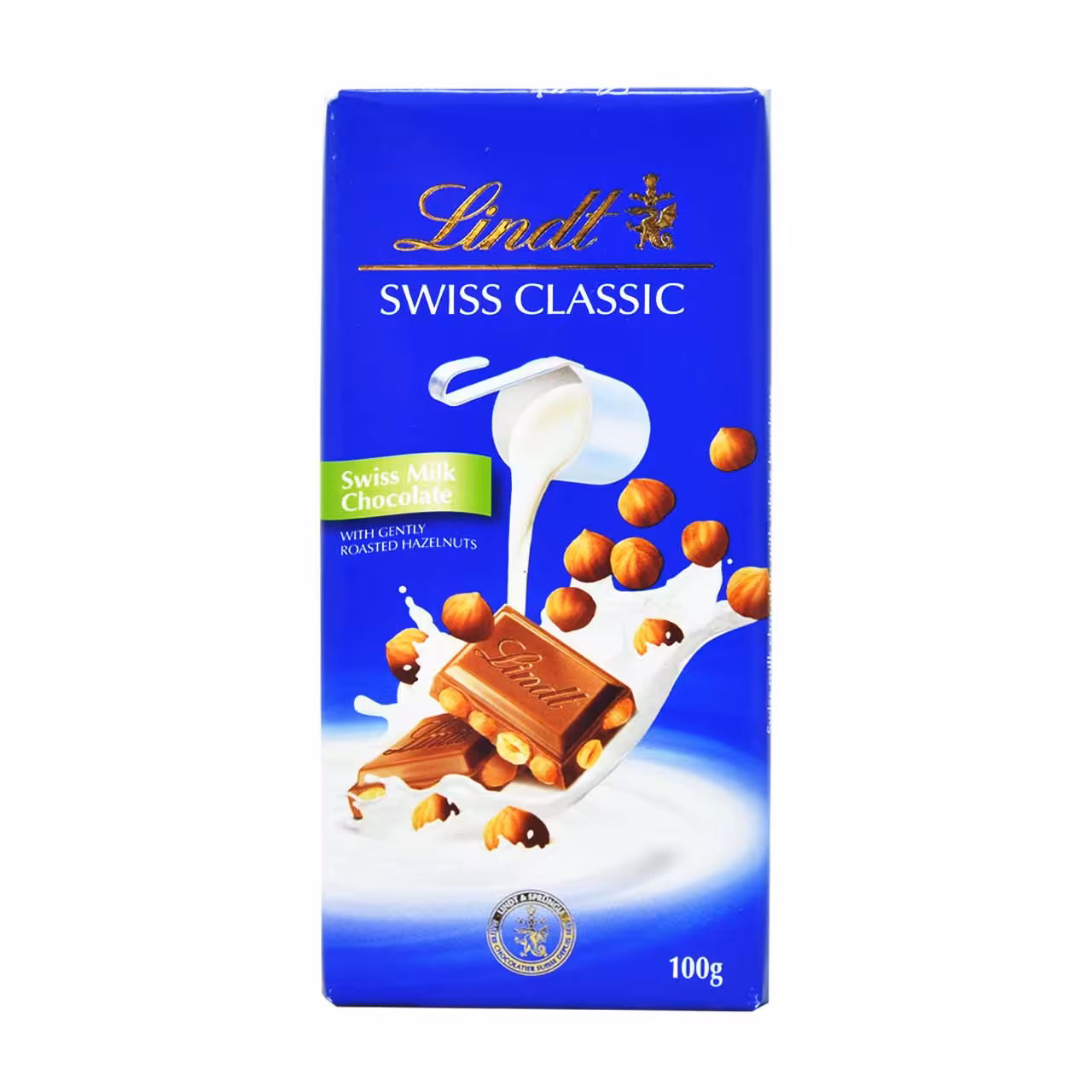 شکلات شیری با فندق کامل 100 گرم کلاسیک لینت - lindt