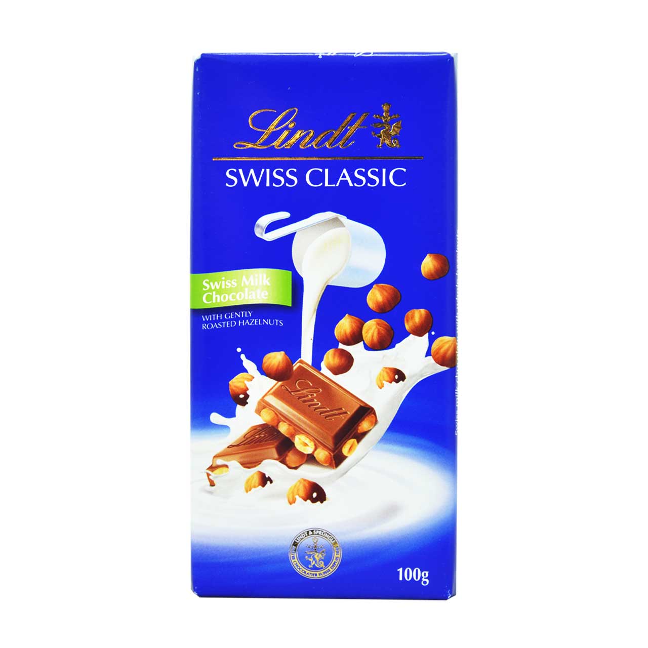 شکلات شیری با فندق کامل 100 گرم کلاسیک لینت - lindt