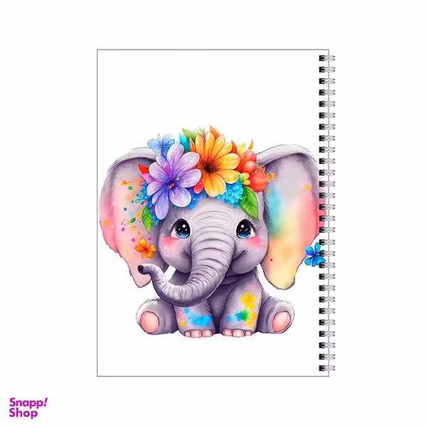 دفتر مشق 100 برگ بامبیلیپ طرح فیل گل گلی کد 0930832