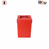 باکس کادویی مکعب مستطیلی  ایستاده پاپیون دار قرمز کد 46 سایز دو