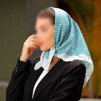 مینی اسکارف (باندانا) طرح خال خالی ریز سفید و آبی ارسال رایگان 