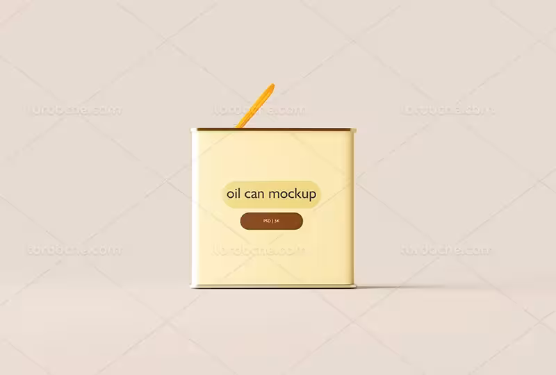 موکاپ قوطی روغن از زاویه رو به رو | گرافیک با طعم تربچه