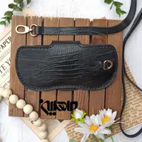 کیف عینک چرم رنگ مشکی مدل سپیده