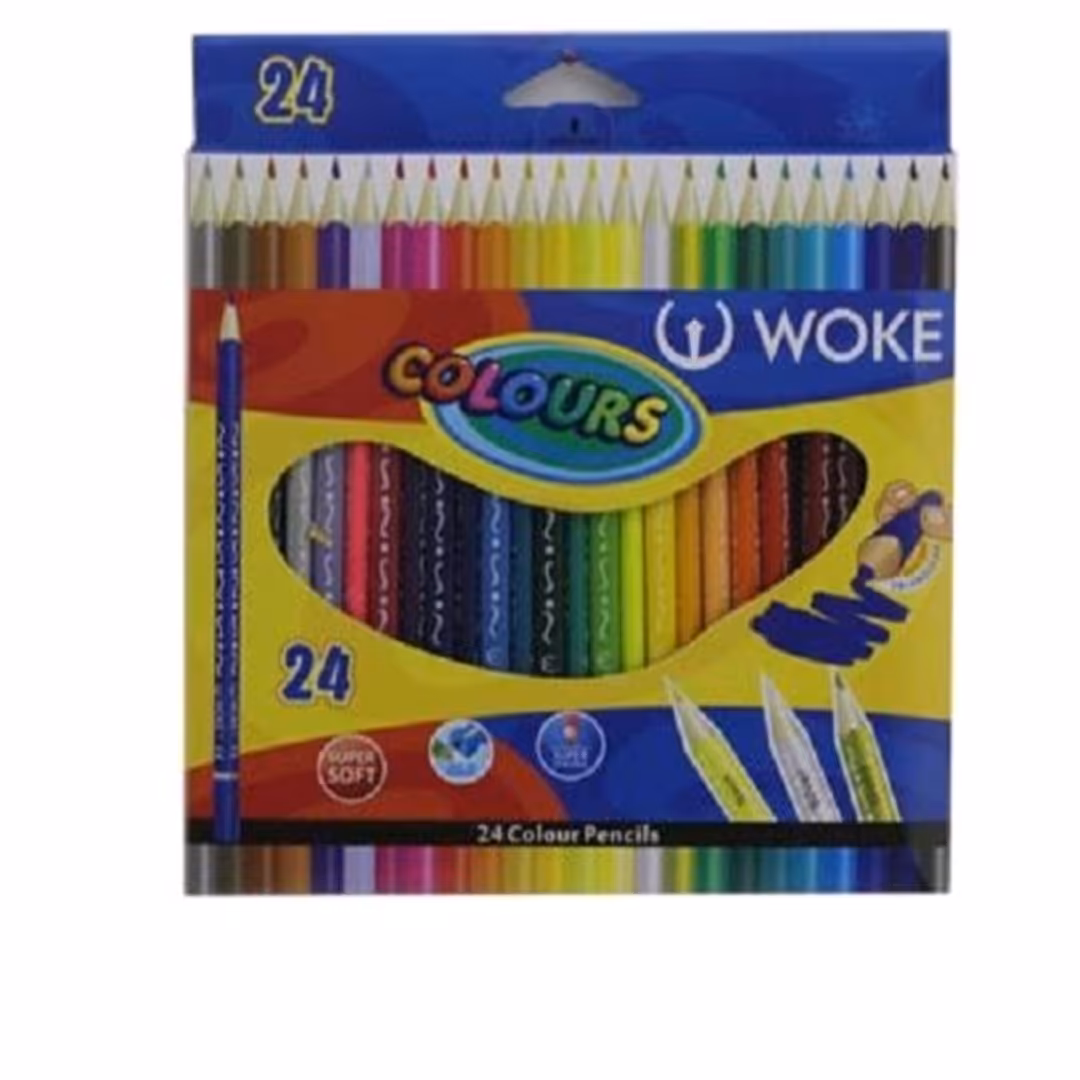 مداد رنگی مثلثی24رنگ ووک مقوایی