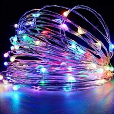 مجموعه 4 عددی ریسه LED مفتولی هفت رنگ سه متری مدل باتری قلمی