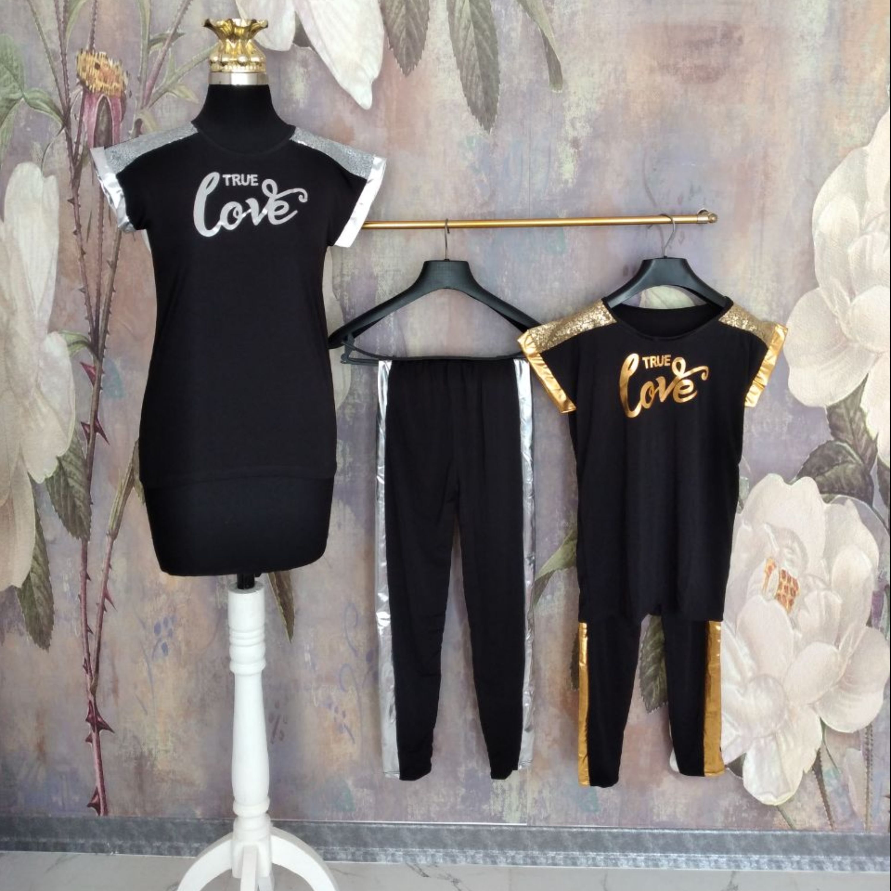 ست تیشرت وشلوار لاو نوار دیسکو