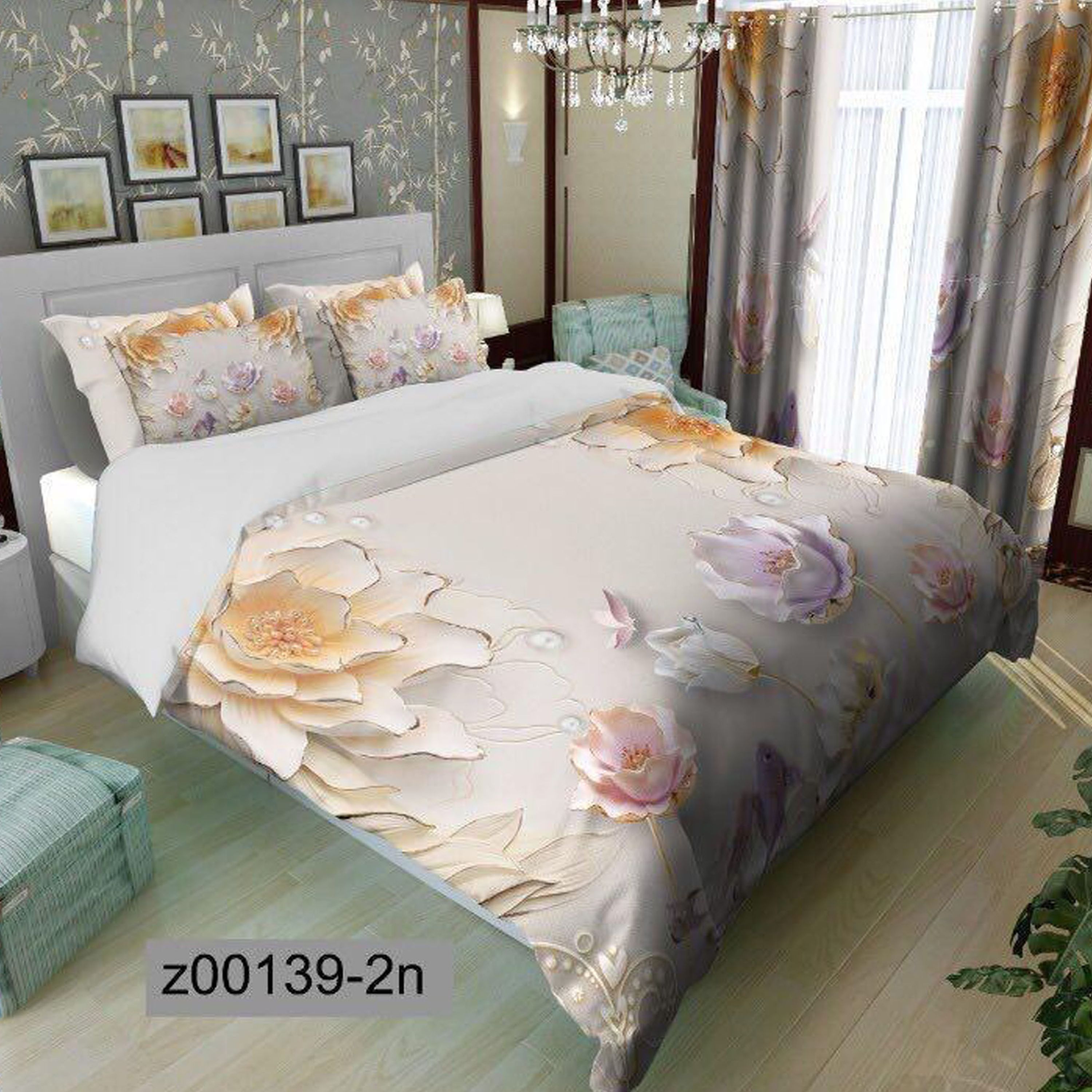 سرویس روتختی 2 نفره تنسل چاپی برندترک لند(Turk Land) z 139