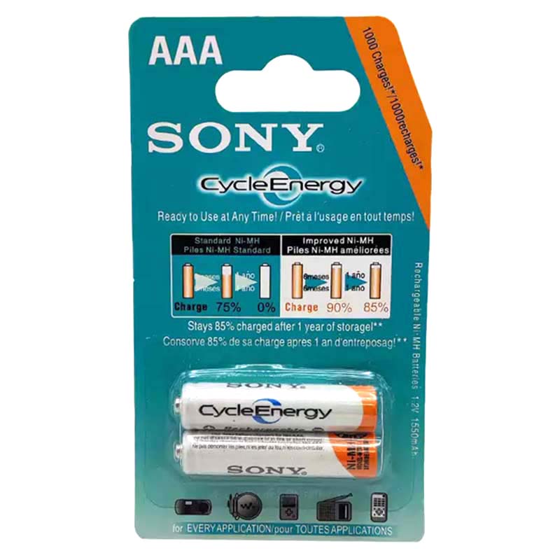 باتری نیم قلم شارژی سونی با ظرفیت 1550 میلی آمپر