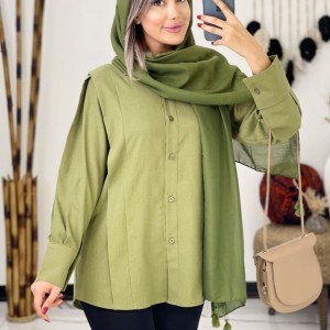 مانتو زنانه لنین پرنیانی مدل شومیز مانتویی