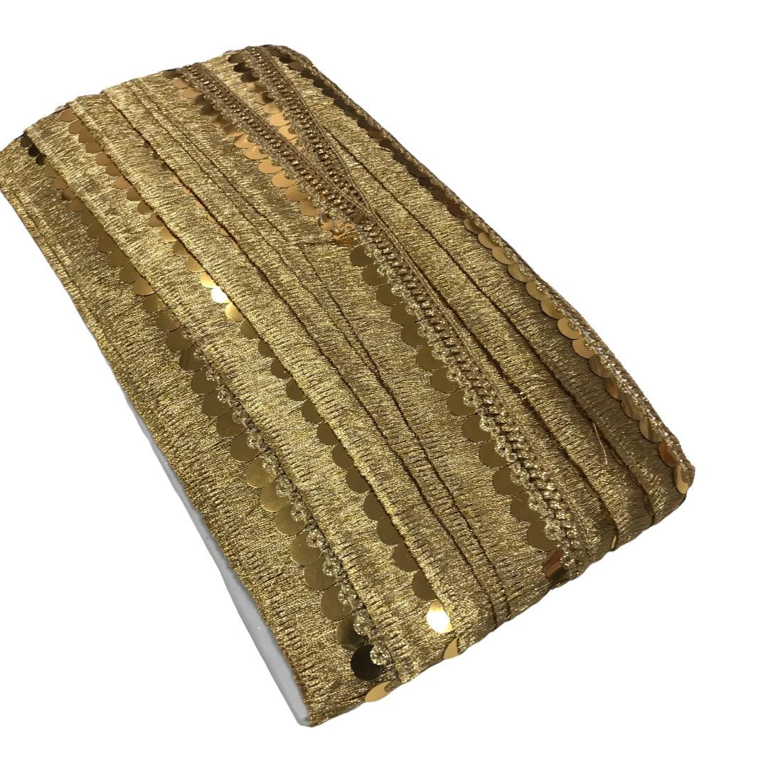 نوار یراق مدل ریشه ای پولکی کد R46 طول 1 متر