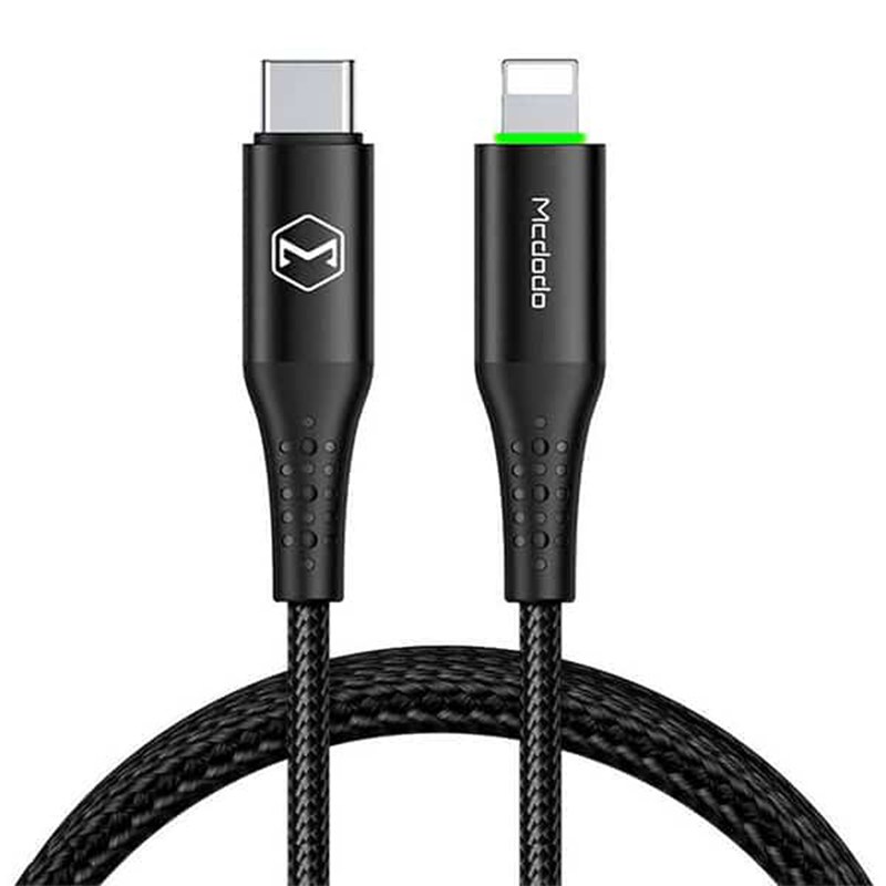 کابل خاموشی خودکار فست شارژ لایتنینگ به تایپ سی مک دودو مدل CA-736 (طول 1.20)