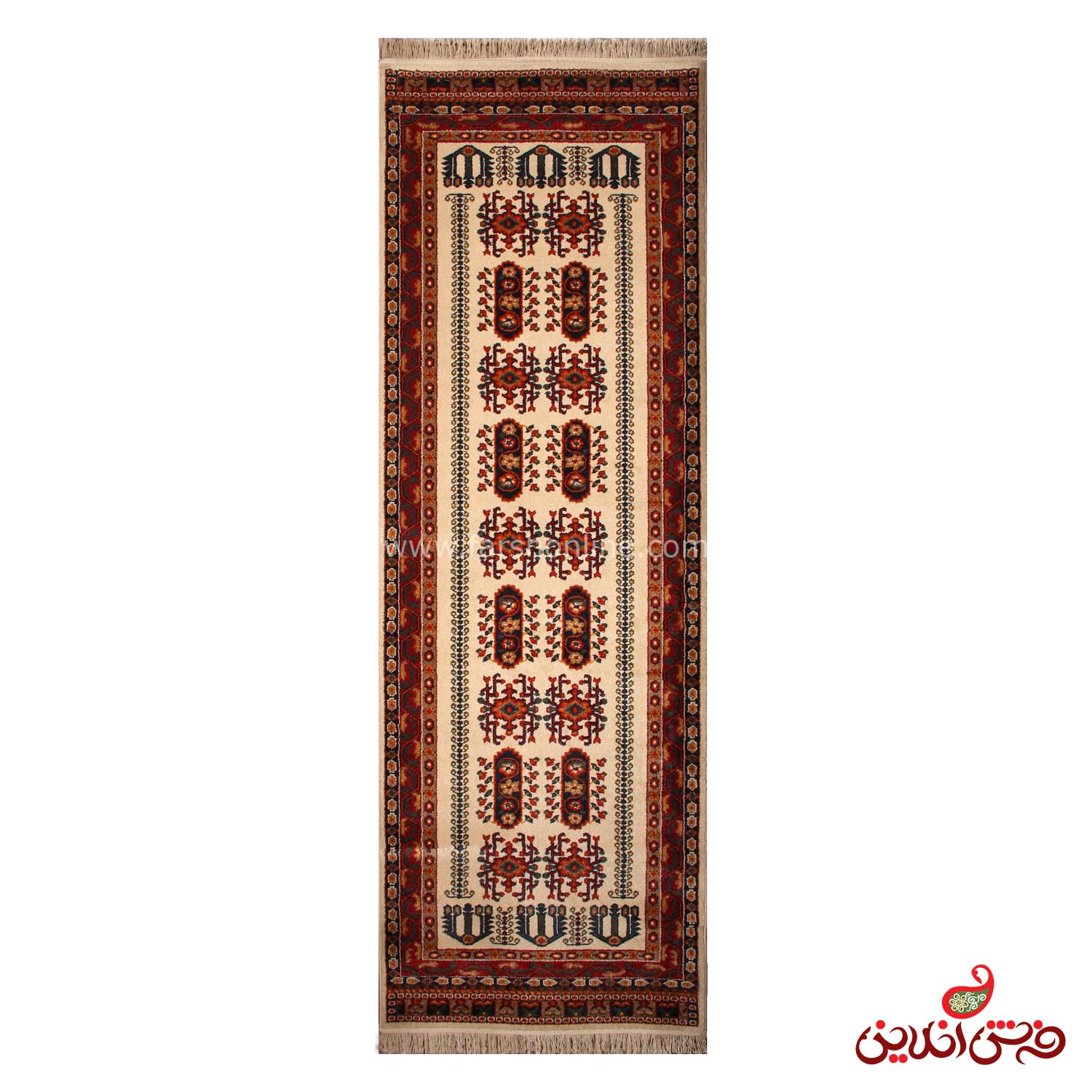 کناره فرش ماشینی ساوین طرح بهرخ کرم