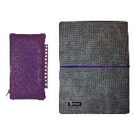 کلاسور 20 حلقه طرح سنگی همراه با جامدادی - بنفش