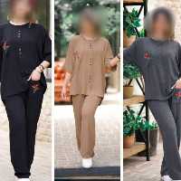 تونیک شلوار بنیتا مدل وان مد جنس لباس ابروبادی خیلی نرم و راحت فری سایز 40 تا 46