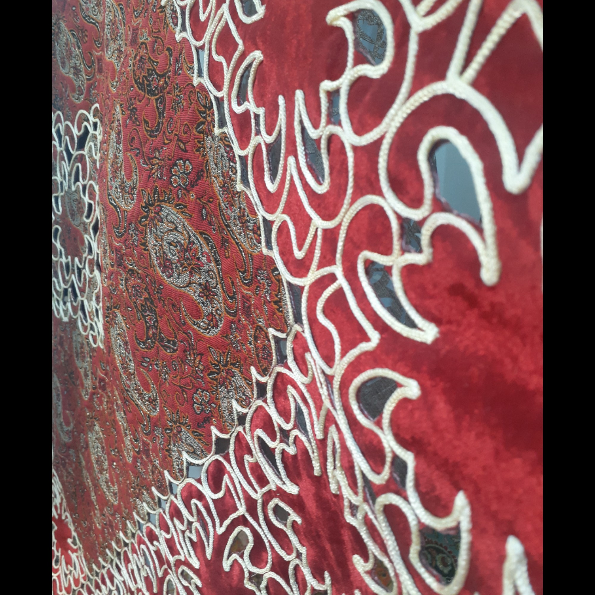 رومیزی ترمه رضوی دوبل هویه کاری