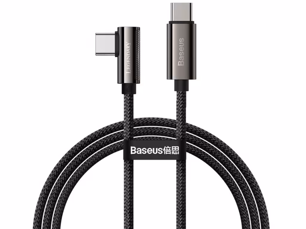 کابل شارژ سریع تایپ‌سی به تایپ‌سی بیسوس Baseus Elbow Fast Charging Data Cable Type-C to Type-C 1m CATCS-01