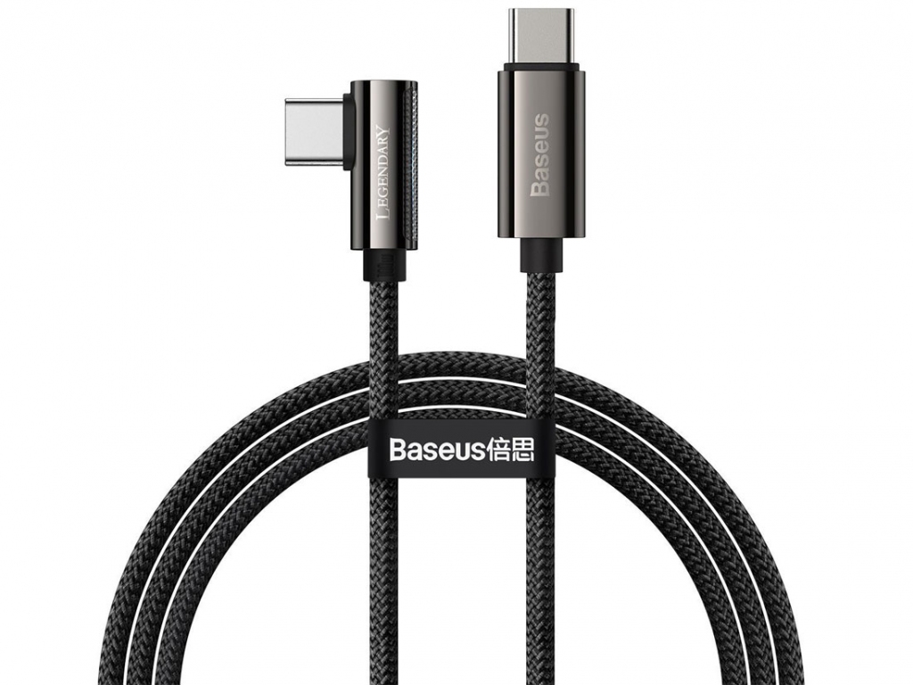 کابل شارژ سریع تایپسی به تایپسی بیسوس Baseus Elbow Fast Charging Data Cable Type-C to Type-C 1m CATCS-01