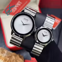 خرید ست ساعت زنانه و مردانه کریستالی مارک اسپریت موتور ژاپن کیفیت عالی جنس استیل رنگ ثابت و ضدحساسیت کد 2116872 - ردگل