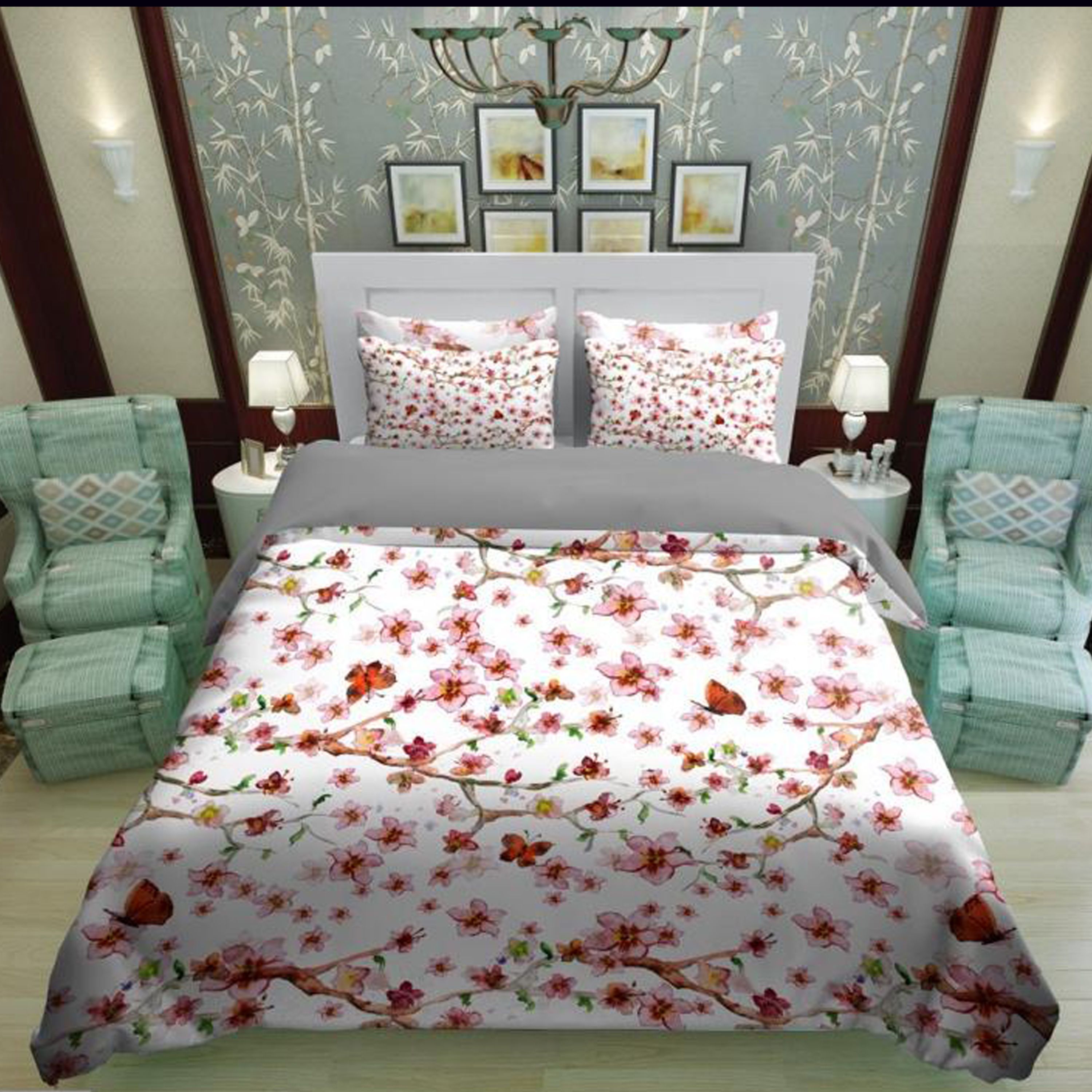 سرویس روتختی 1 نفره تنسل چاپی برندترک لند (Turk Land)  کد rs 510