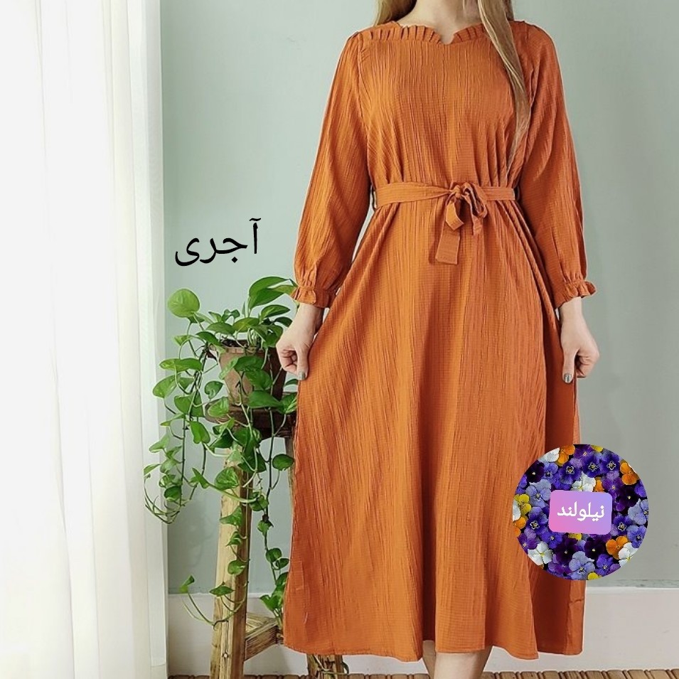 پیراهن زنانه تابستانه بلند پوشیده خنک پیراهن ساحلی شیک جنس کراش سایز 40تا44 زیبا