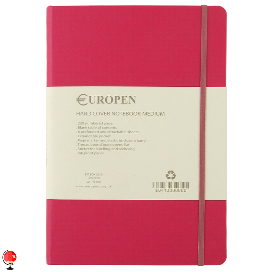 دفتر یوروپن مدل Hard Cover Medium رنگ صورتی